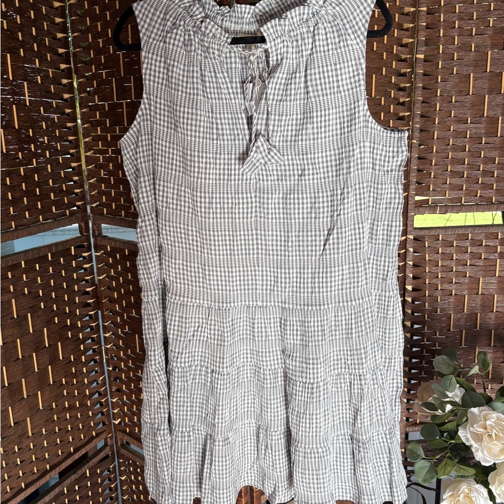 Nordstrom Gray and White Checkered Dress